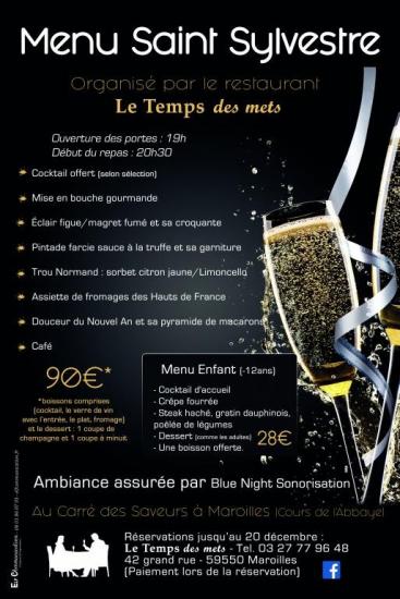 Menu st sylvestre 2022